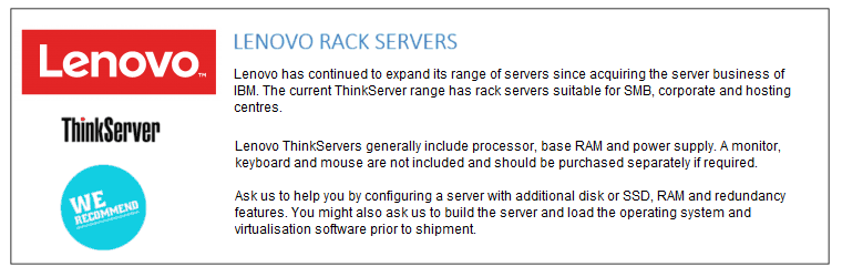 Lenono Rack Servers